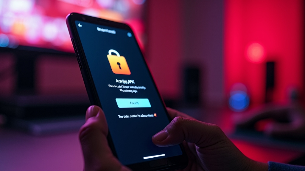Android phone installing a casino APK file in a neon casino setting