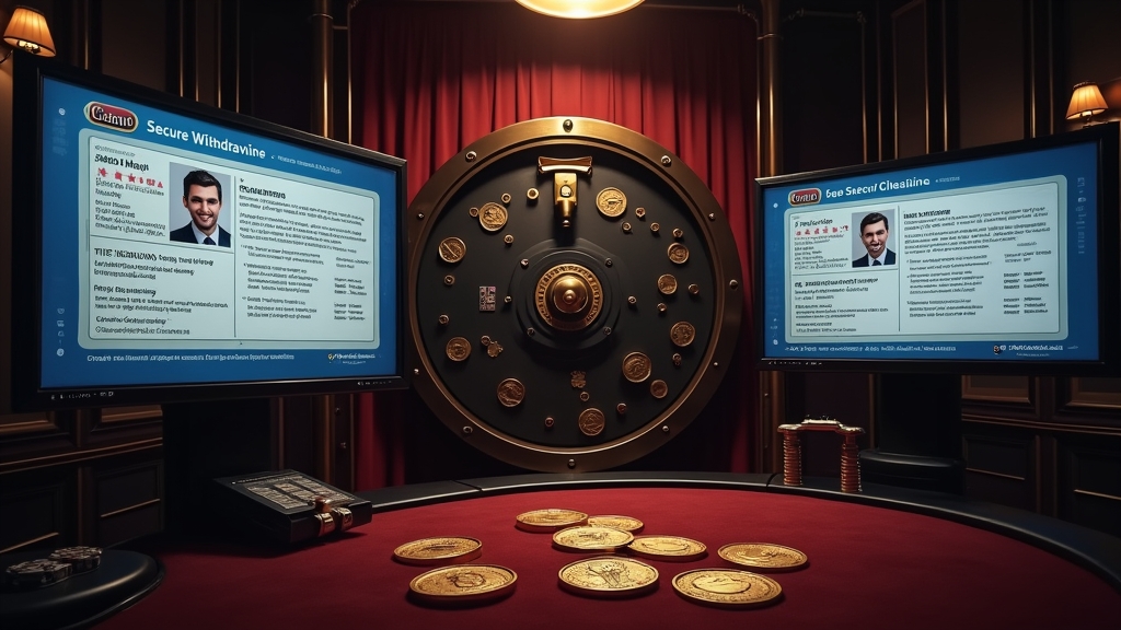 Verification documents and payout checks shown in a secure casino withdrawal scene