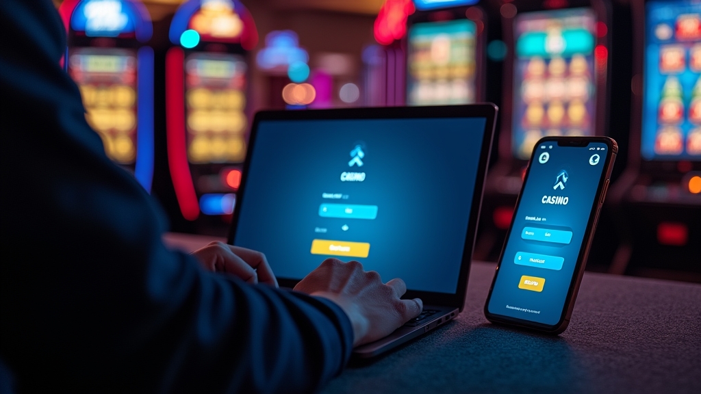 British player comparing casino login screens on laptop and phone